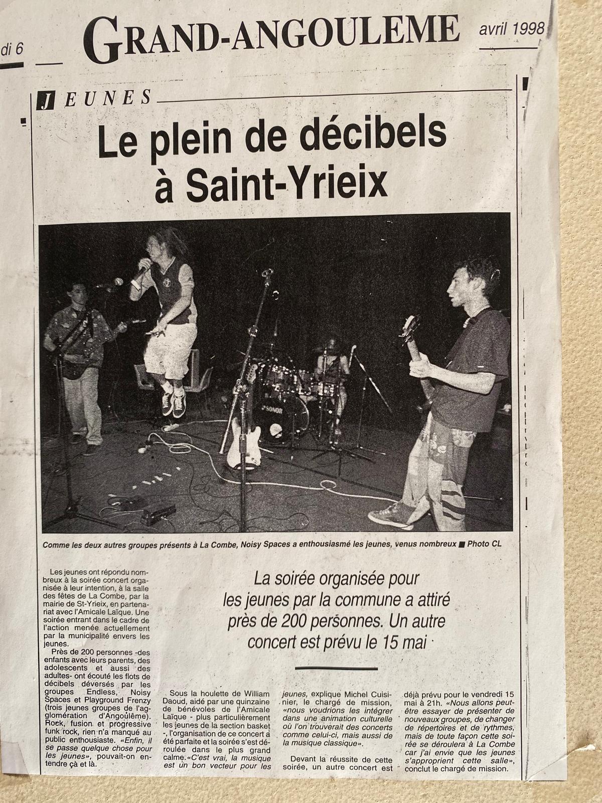 Charente Libre article about Endless, 1998
